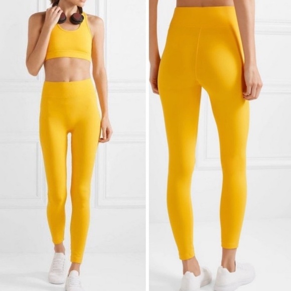 Bandier ALL ACCESS Refine seamless Legging 4 way stretch in Yellow women’s XS - Picture 1 of 9